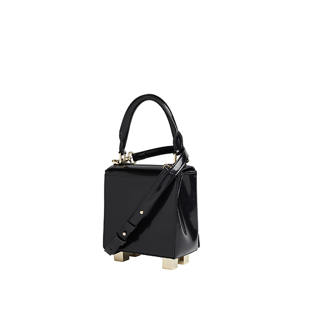 Italian Handmade Luxury Leather Handbag Lk The One Spaceland Black Baby