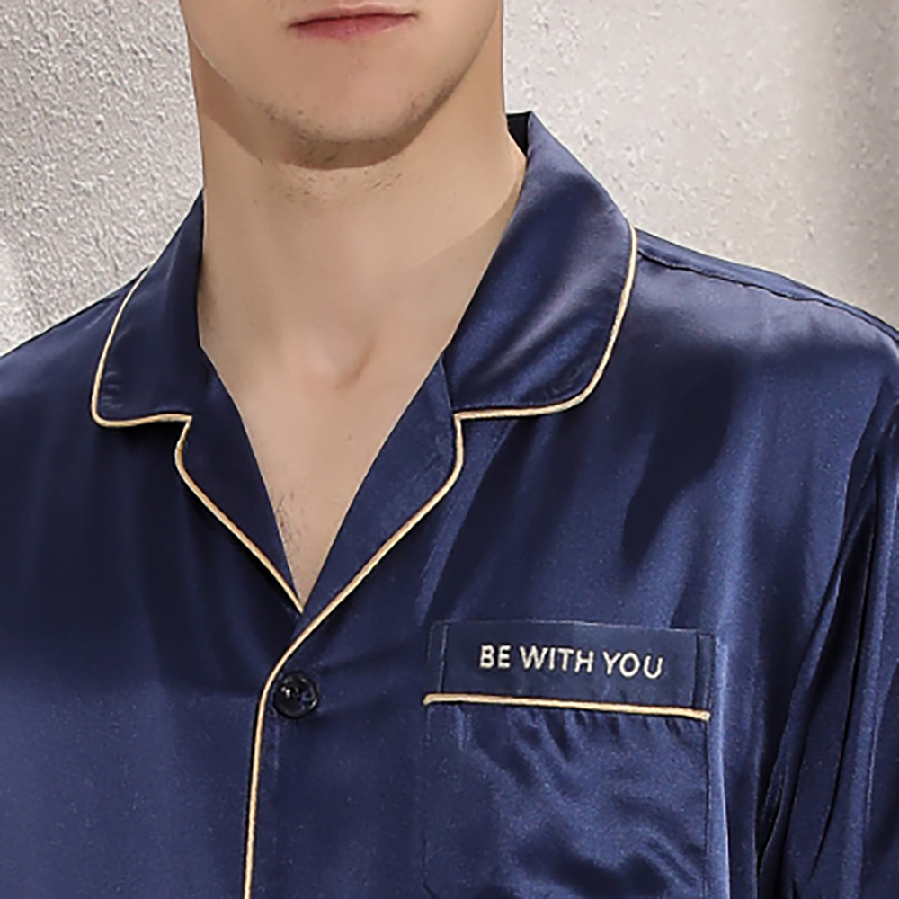 Qiyue Silk Sleepwear Luxury Pyjamas Silk Sleepwear For Man 100% Silk Pajamas 