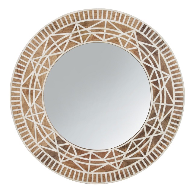 Home Appliance Wall Hanging Reflector Unique Handicrafts Decorative Product Bone Frame Wall Mount Mirror 
