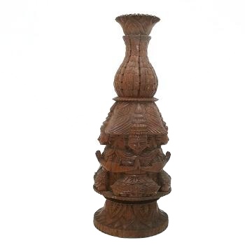 High Quality Solid Wood Carved Lamp Base Home Decor 