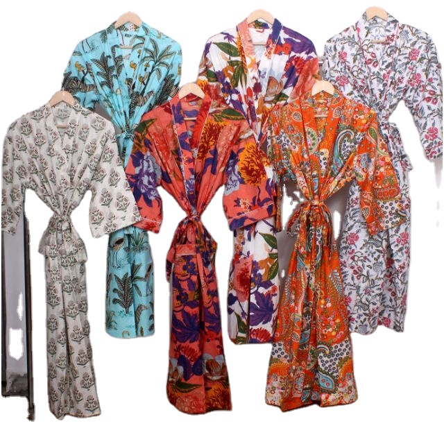 Wholesale And Manufacture Free Size Cotton Kimono Women&#39;s Sleepwear Dress Bridesmaid Robes New Printed Cotton Kimono Robe 