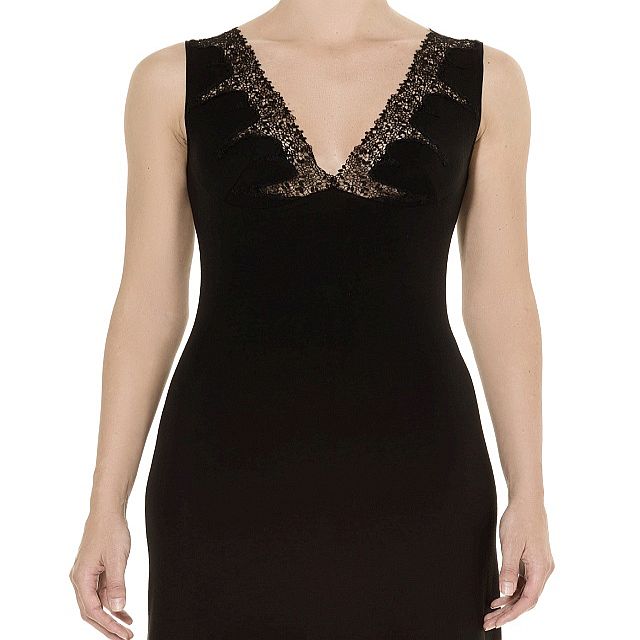 High Quality Deep V-neck Nightdress In Fine Micromodal Ritratti Milano Luxury Italian Women&#39;s Sleepwear 