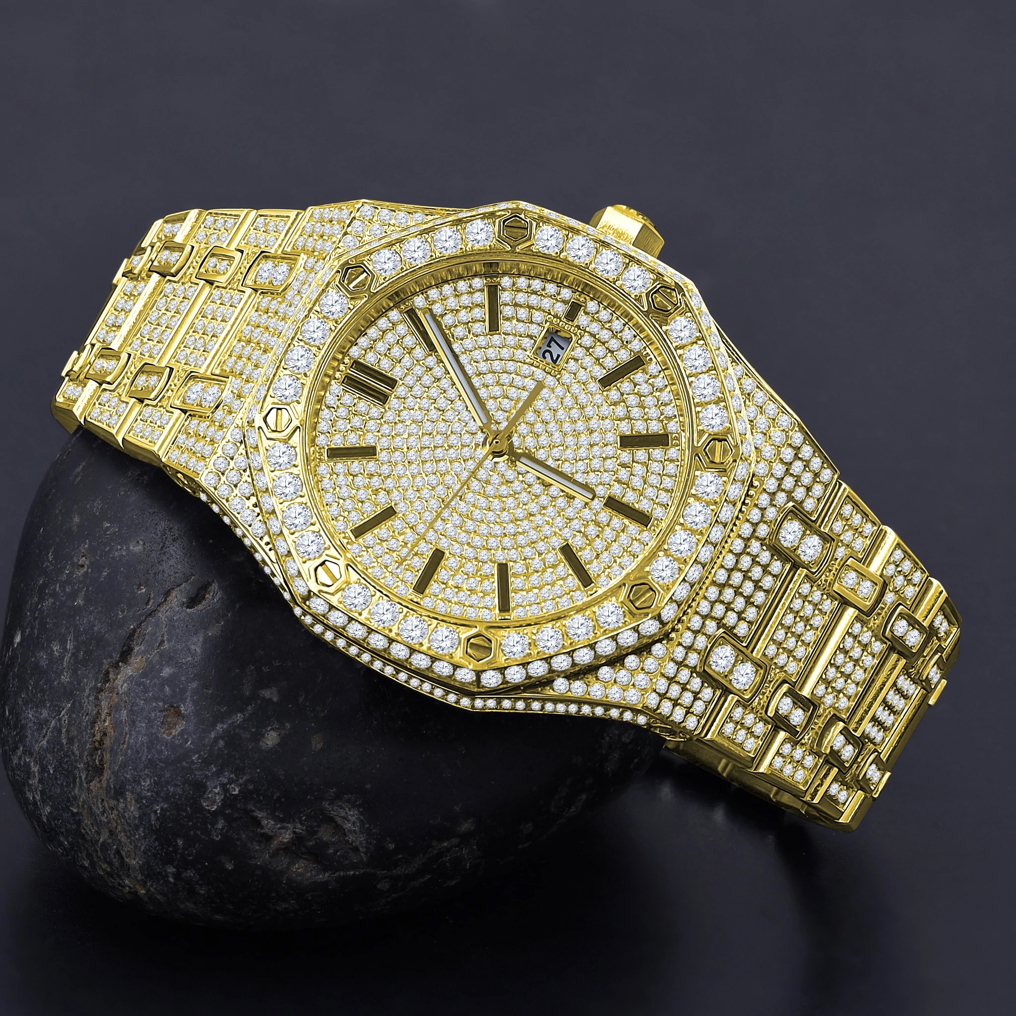 Quartz Analog Hip Hop/ Bling Bling/ Luxury Watch 