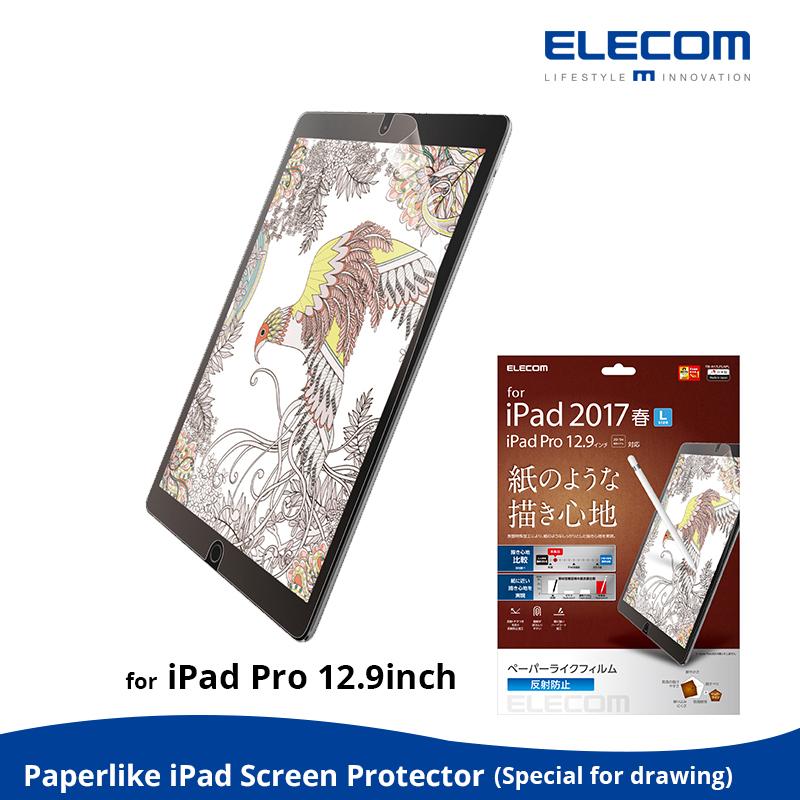 ELECOM PAPER-LIKE FILM FOR IPAD PRO 12.9in / Screen Protector with anti-reflection / Special for drawing / Feel like Paper/ For iPad Pro 2015/2017 Ver.