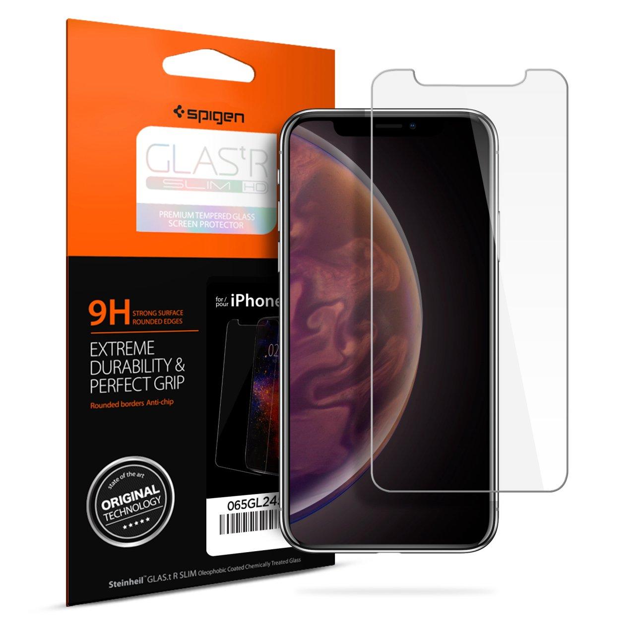 Spigen iPhone 11 Pro Max / iPhone XS Max Screen Protector Glas.tR SLIM HD Super Hardness 9H Tempered Glass Premium Quality