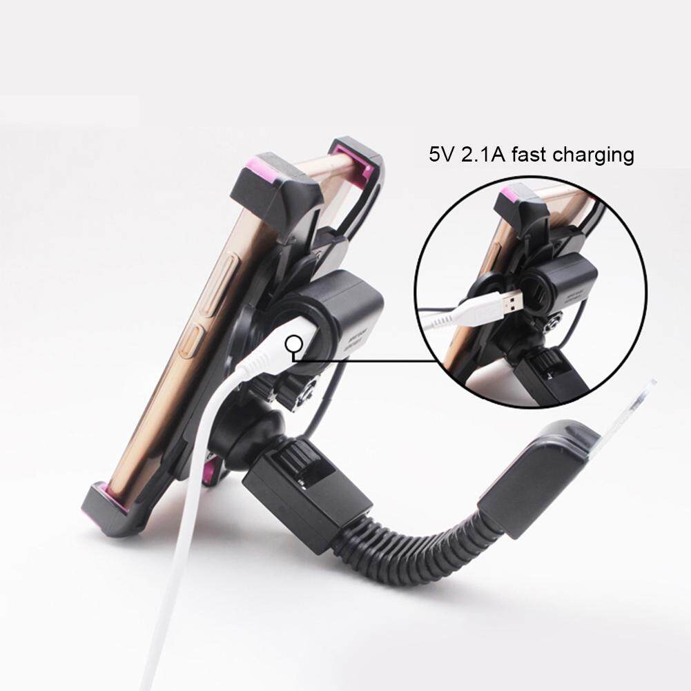 Fdikou Motorcycle Electrobike Motorbike Mount Mobile Phone Holder With USB Charging Bracket for 3.5-6 inch mobile phones.