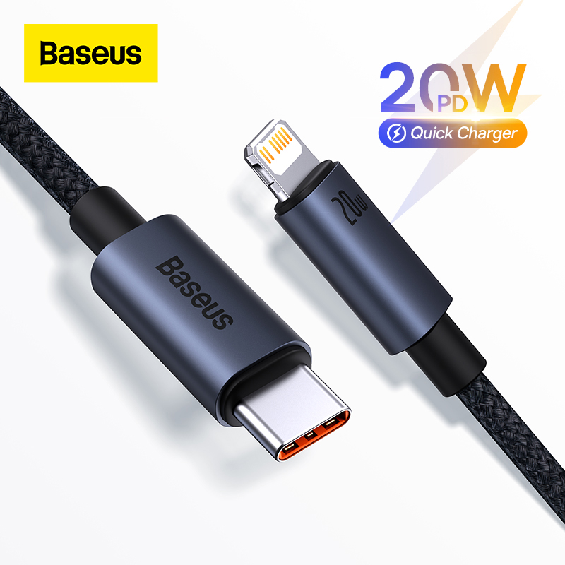 Baseus PD20W USB C Fast Charging Cable for iPhone 14 13 12 11 Pro Max USB C Data Sync iPhone Cable