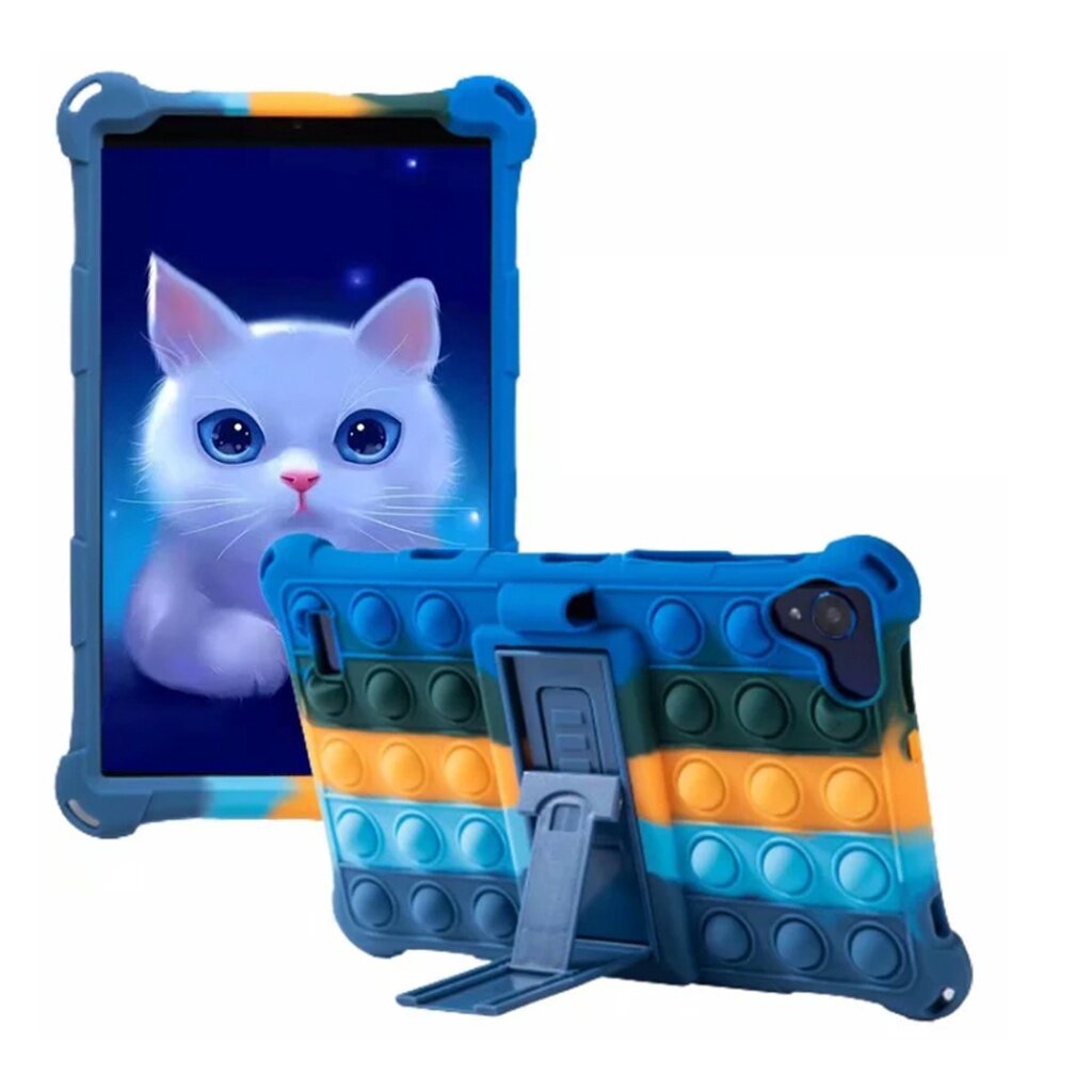 Pop Casing Samsung Tab A 8.0 2019 SM T295 T290 Soft Rainbow Silicone Stand Cover Tablet Case