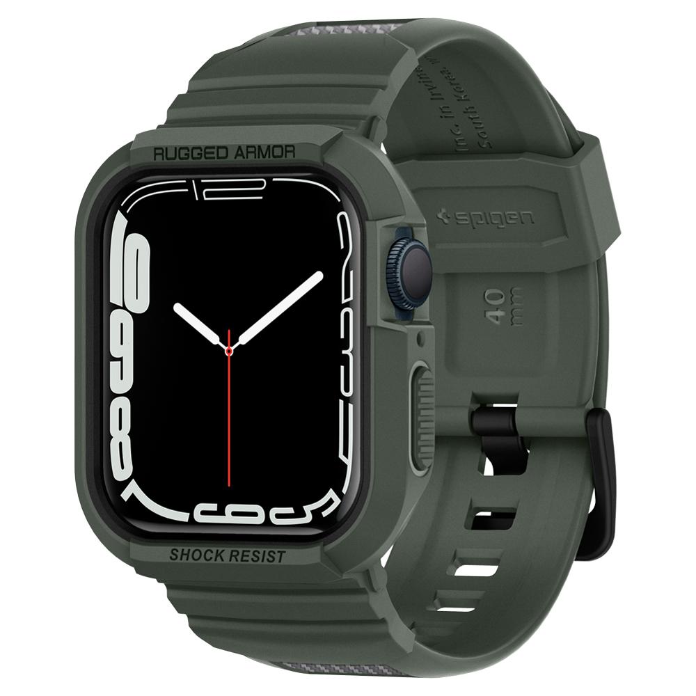 Spigen Apple Watch Series 8 / SE 2 / 7 / SE / 6 / 5 / 4 (41mm / 40mm) Case Rugged Armor Pro with Flexible Straps and Maximum Protection