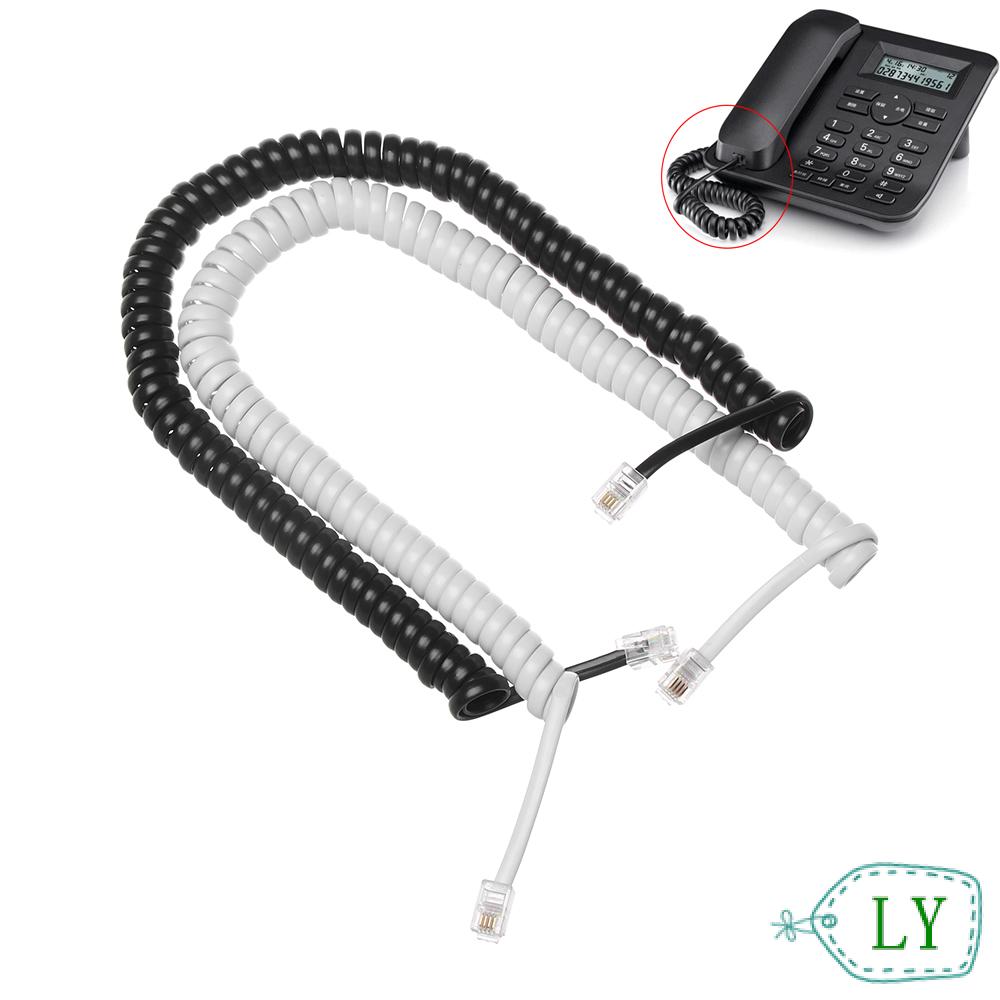 LY Black Handset Line Coiled Connector Wire Telephone Cord Cable White Receiver Spiral Copper Phone Curve Multicolor