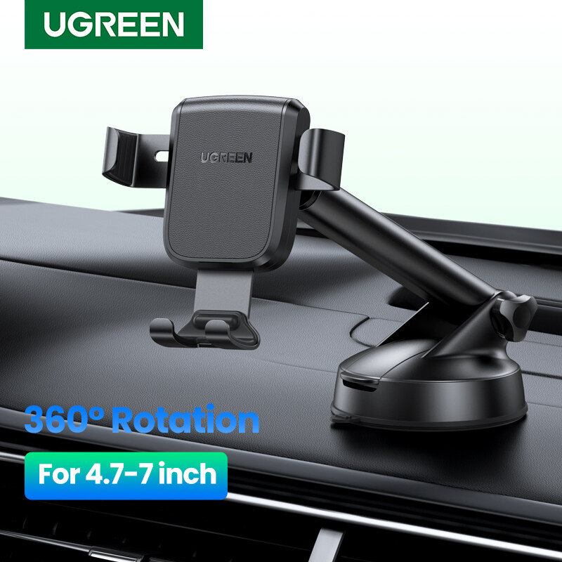 UGREEN Phone Holder for Car Windscreen Mobile Dashboard Mount Gravity Suction Cup Sticky Cradle Long Arm Clamp Compatible for iPhone 11/11 Pro/XR/XS Max/X/8 Plus/7,Samsung A70 S9 S8 A20 A50,Huawei P30
