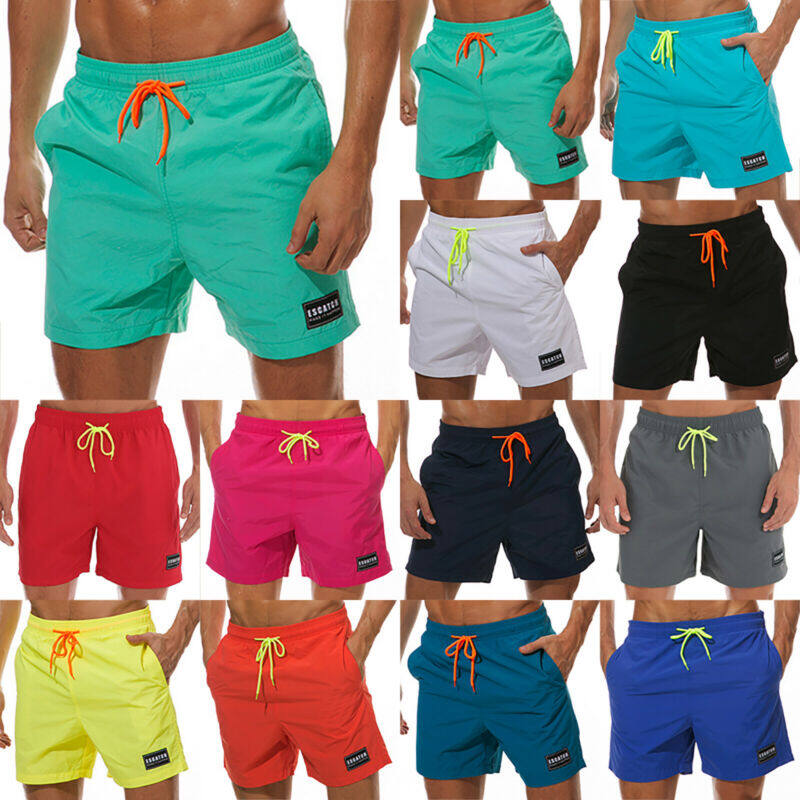 Mens Swim Shorts Plain Swimming Swimsuit Quick Dry Swim Short Pants Summer Beach