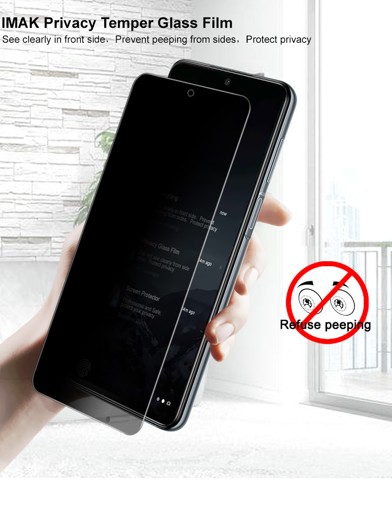 [SG] Xiaomi Redmi Note 9s / Redmi Note 9 Pro Max / Redmi Note 9 Pro Tempered Glass Screen Protector - Imak Privacy Anti-Peeping Full Coverage 9H Curved PRO+ FULL Adhesive Glue