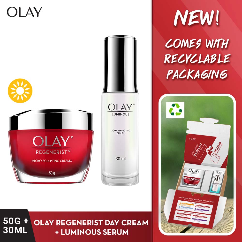 Olay Regenerist Micro-Sculpting Day Cream 50g + Luminous Light Perfecting Essence 30ml
