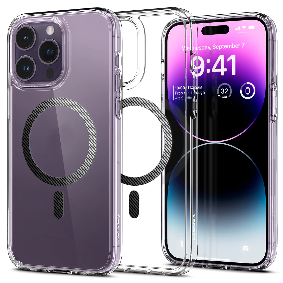 Spigen iPhone 14 Pro Max Case Ultra Hybrid MagFit MagSafe Charging Compatible Magnetic Casing Clear Protective iPhone Cover