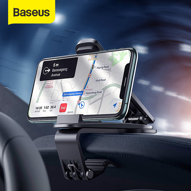 Baseus Dashboard Car Phone Holder Auto Car Center Console Phone Stand For iphone 14 13 Pro Max 12 XS XR Huawei Xiaomi Samsung Universal Phone Mount 4.7-6.5 inches