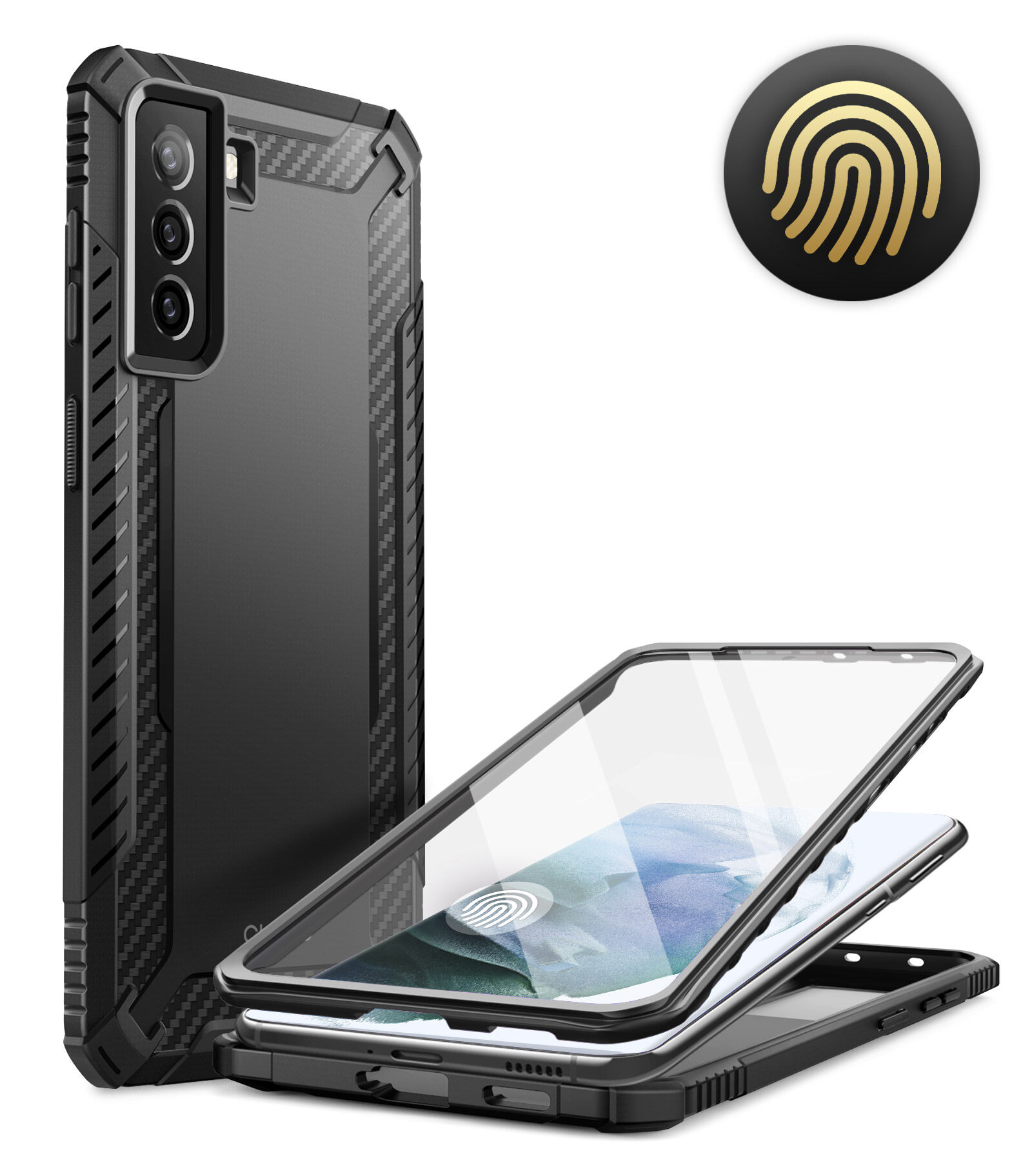 Clayco Xenon for Samsung Galaxy S21 5G 2021 Release Case Built-in Screen Protector Full-Body Rugged Cover Compatible with Fingerprint ID