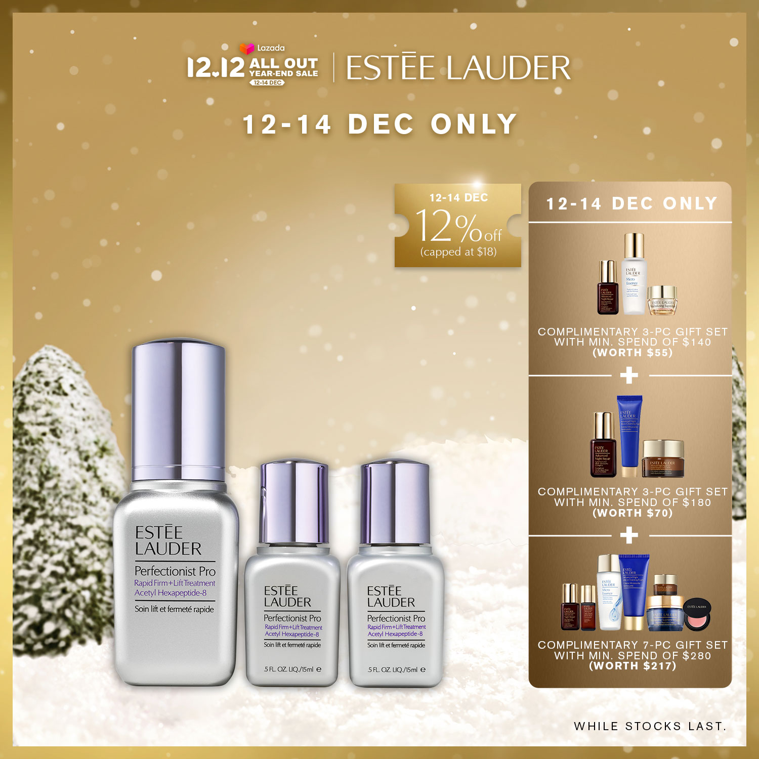 [Limited Edition] Estee Lauder - 3-pc Skincare Set Including Perfectionist Pro Rapid Firm + Lift Treatment with Acetyl Hexapeptide-8 • The Sweet Lift: Lift + Firm + Glow Skincare Set