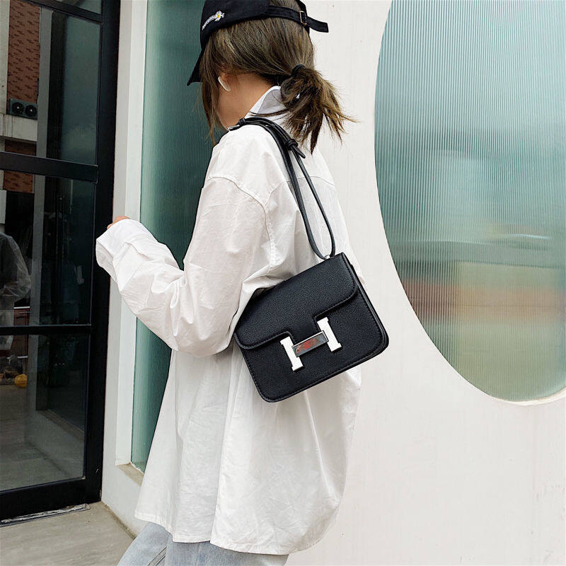 ★★ Негmеs 2022 new fashion flight attendant bag women's bag black diagonal all-match chain bag official flagship store original authentic ladies Crossbody shoulder bag on sale hermesˉ sling bag for wo