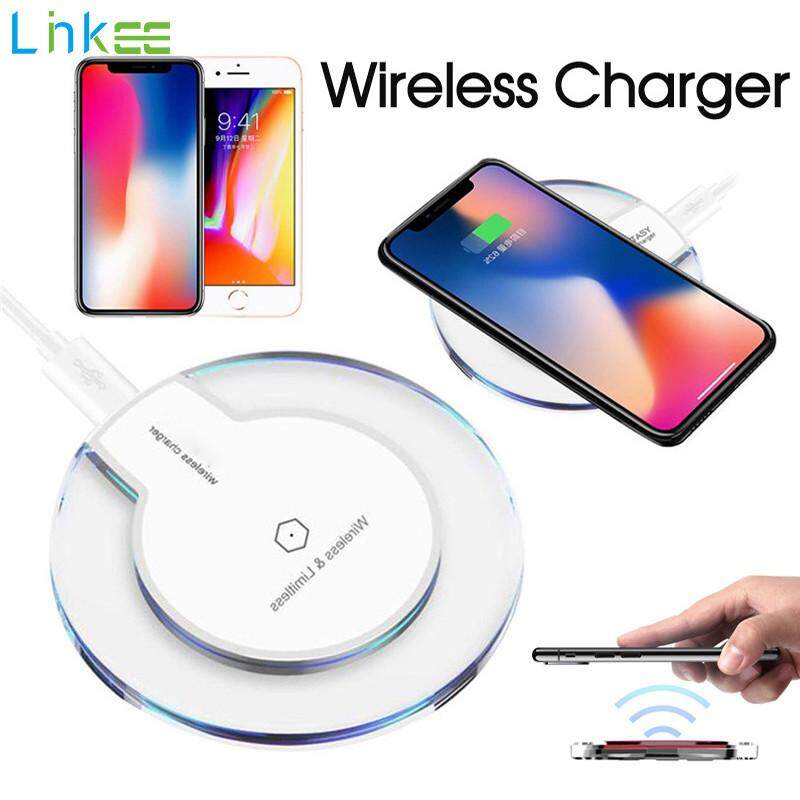 Wireless Charger Crystal Round Charging Pad for iPhone X Xs Max XR 8 Plus Samsung Galaxy Note 9 8 5 S10 S9 S8 Plus S7 S6 Edge Qi-Enabled Device