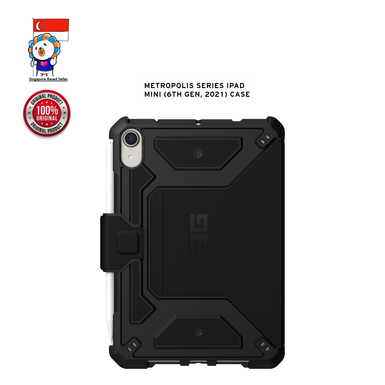 UAG METROPOLIS SERIES IPAD MINI 6 ( 6TH GEN, 2021) Smart Folio Cover / Meets military drop-test standards [MIL STD 810G 516.6] providing increased shock protection