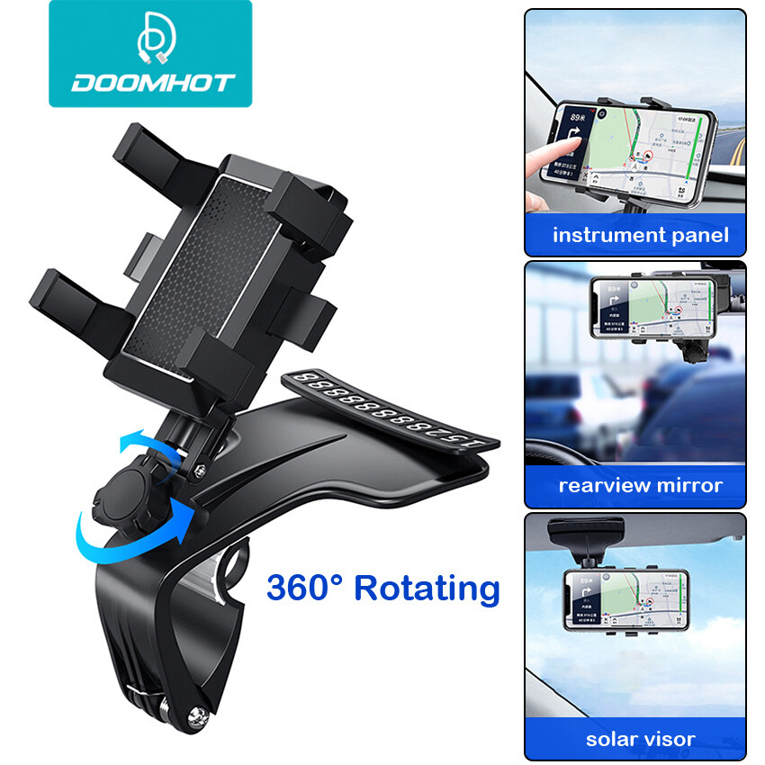 DoomHot Car Phone Holder Car Mounts Adjustable Phone Stand Carbon Fiber Car Phone Holder 270 Rotating Car Phone Holder Universal Smart Phones GPS Dashboard Car Suction Cup Mobile Phone Car Bracket