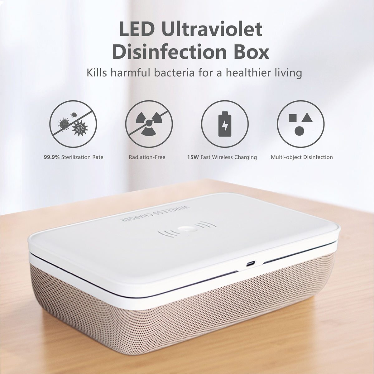 15W Wireless Fast Charging UV Sterilizer Box Disinfection Box