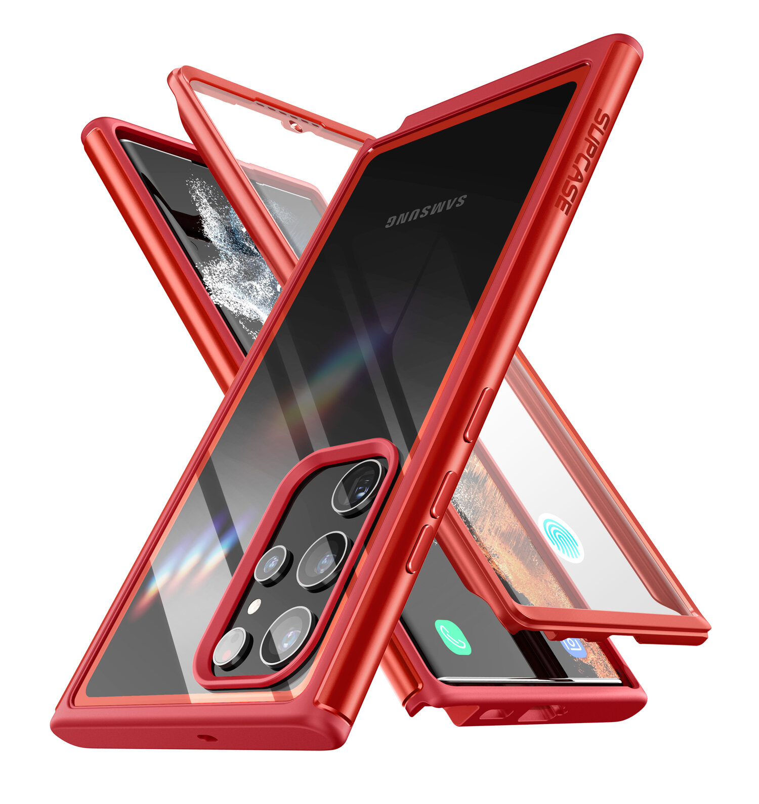 SUPCASE For Samsung Galaxy S22 Ultra Case 6.8 inch (2022) UB Edge Pro Slim Frame Clear Back Case with Built-in Screen Protector