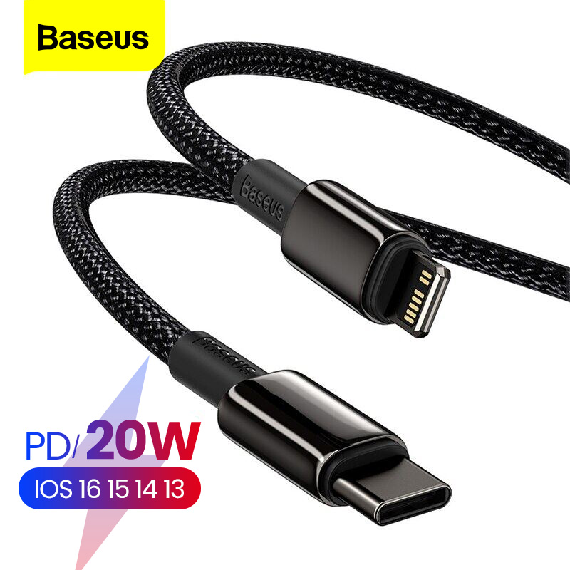 Baseus PD 20W USB C to Lightning Cable Fast Charging For iPhone 14 13 Pro Max 12 11 Pro XS Max XR X USB Type C Data Cable For Macbook iPad Pro Mini Air Cable