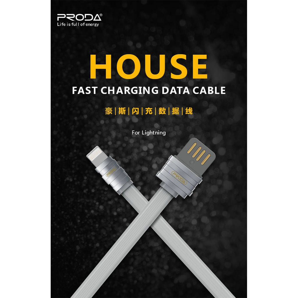 PRODA PD-B06m House Fast Charging Data Cable Compatible with   iP 13 12 Pro max mini 11 Xr Xs X 8 7 Plus Micro Android Samsung S4 S5 S6 S7 Edge