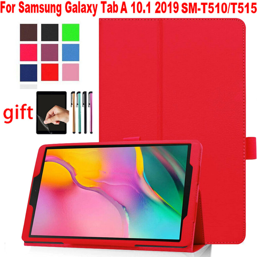 For Samsung Galaxy Tab A 10.1 2019 T515 T510 SM-T510 SM-T515 10.1 inch PU Leather Folding Cover Ultra Slim Magnetic Tablet Case Stand Cover