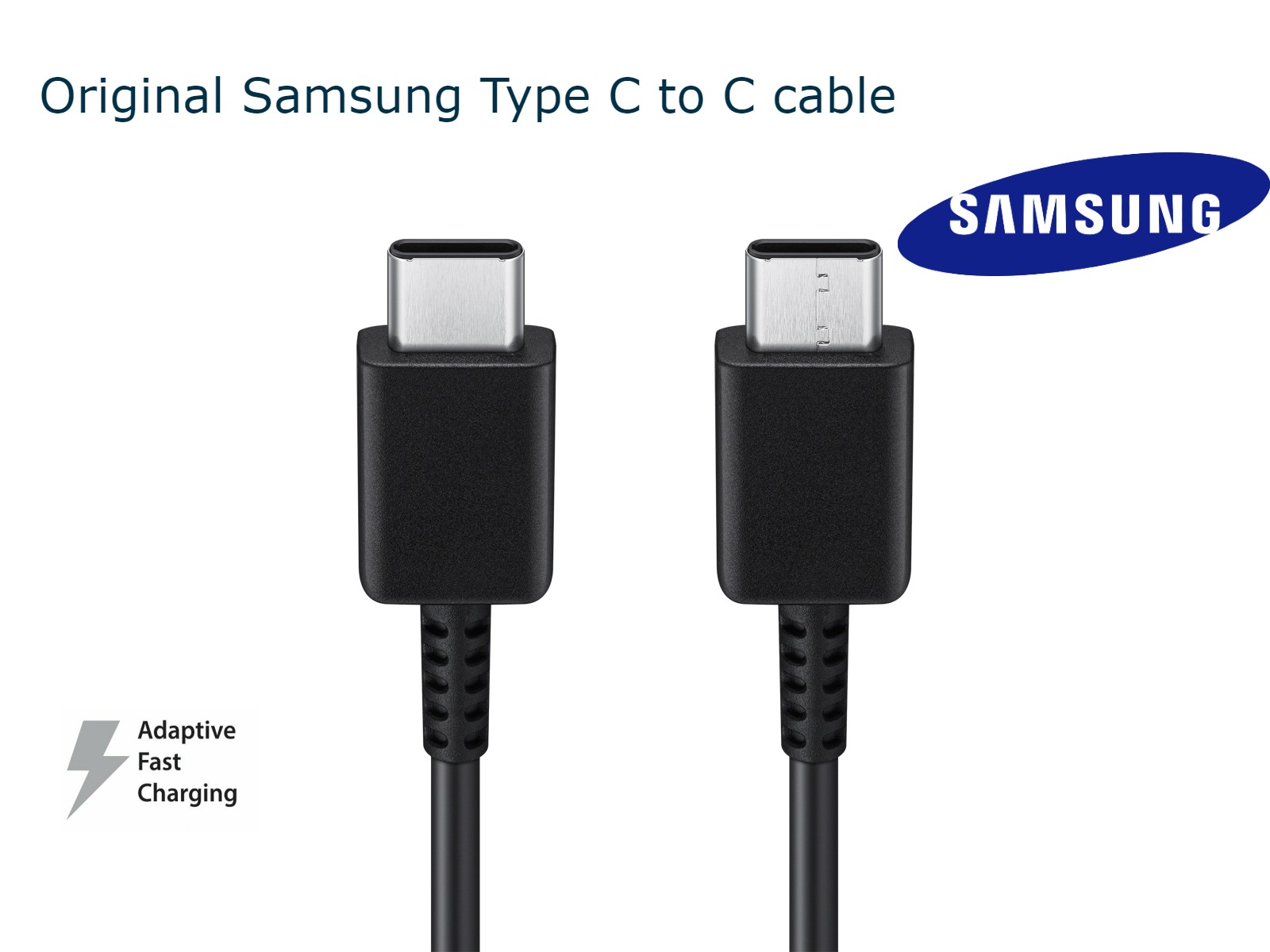 Samsung Type C to C cable 1Meter, USB-C to USB-C Cable Note 10 Note 20 S20 S20 plus S20 Ultra+ S21 S21+ S20 ultra  BLACK