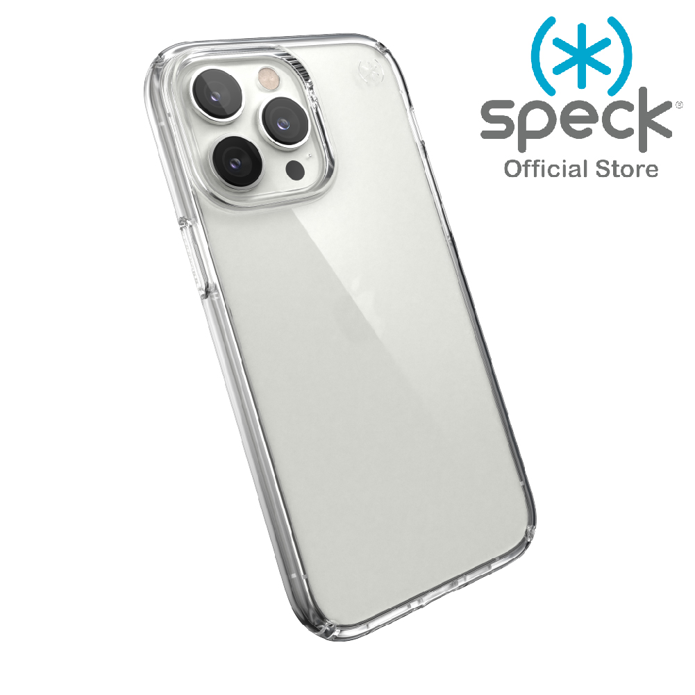 Speck Presidio Perfect-Clear for iPhone 14 / iPhone 14 Pro  / iPhone 14 Plus / iPhone 14 Pro Max (Slim design allows for easy wireless charging)  | Lifetime Warranty