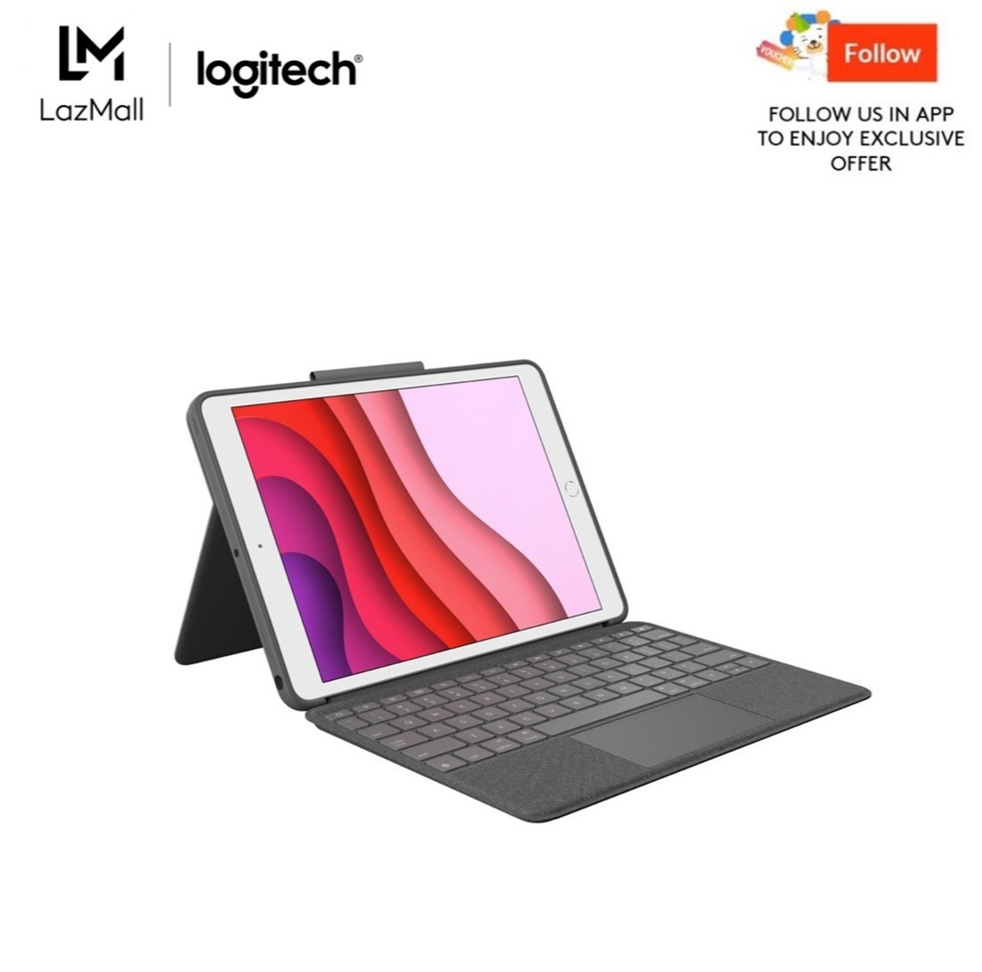 Logitech Combo Touch iPad Keyboard Case with Trackpad and Smart Connector for iPad 7th, 8th, 9th and 10th gen