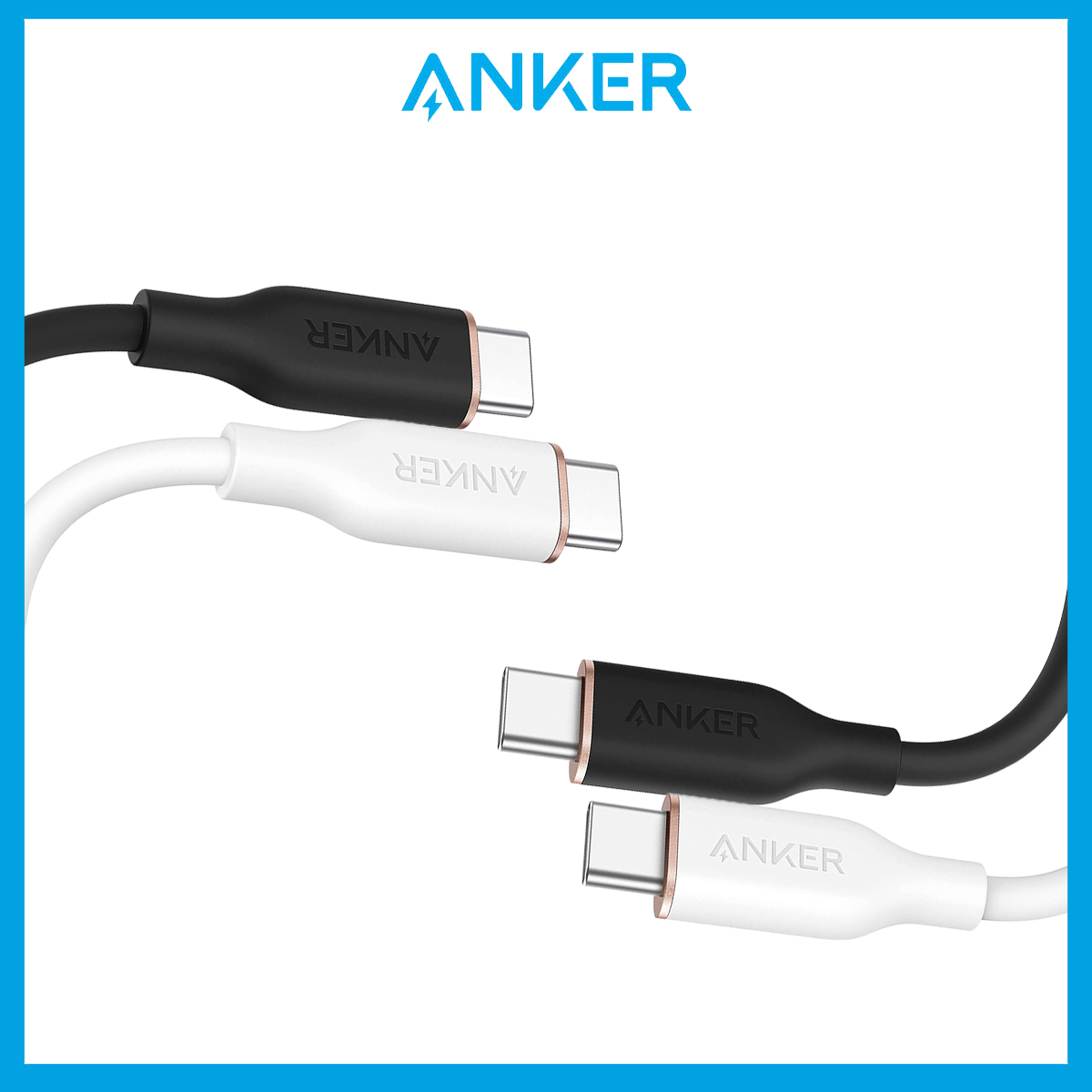 Anker 643 PowerLine III Flow USB-C to USB-C Type C Cable 100W 6ft, USB 2.0 Type C Charging Cable Fast Charge for MacBook Pro, iPad Pro, iPad Air 4, iPad Mini 6, Galaxy S22, Pixel, Switch (Cloud White)