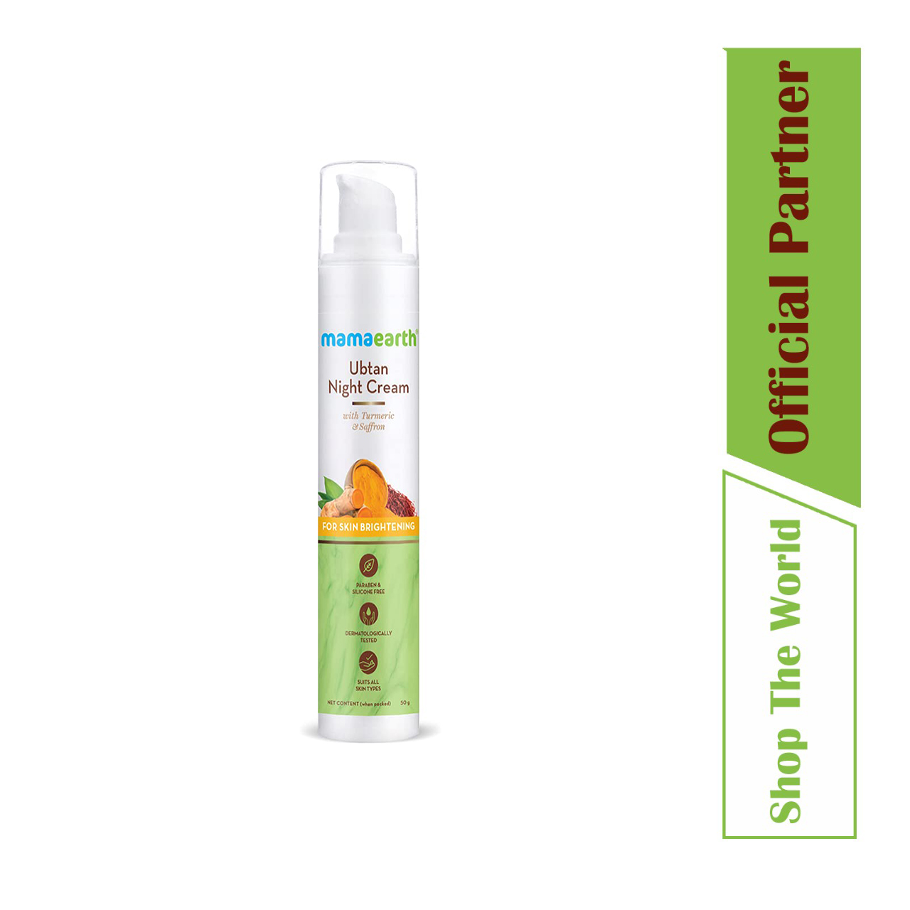 Mamaearth Ubtan Night Cream with Turmeric & Saffron for Skin Brightening – 50 g