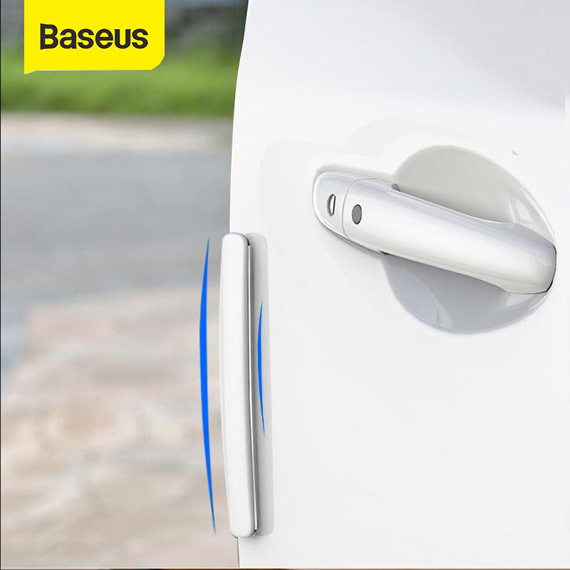 Baseus 4Pcs Auto Anti-Collision Strip Auto Door Guard Protector Door Edge Trim Guards Styling Molding Anti-scratch Sticker