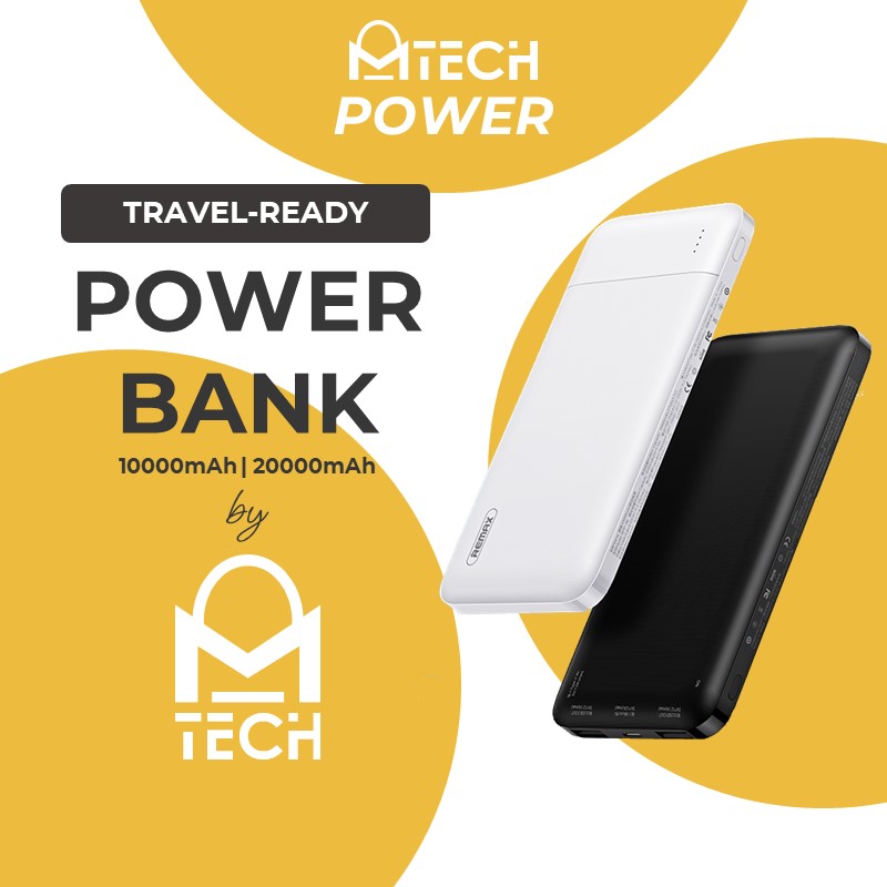 MTech X PRODA Hujon / Gifon Series 10000mAh 20000mAh 2.1A 20w Dual USB Power Bank 10000 mAh PowerBank Portable Fast Charge Charger Charging Battery PD-P39 Compatible with Xiaomi Samsung iP Huawei