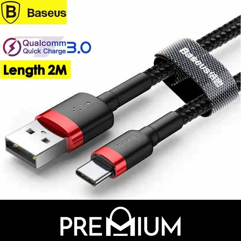 BASEUS Cafule 2M USB Data Charge Charger Fast Charging Nylon Braided For Type C USB C Samsung S22 S21 S20 Ultra Plus Note 10 S10 S10e S10+ + e S9 S9+ Note 9 S8 S8+ Note 8 Huawei P40 Pro P40 P30 Mate 3