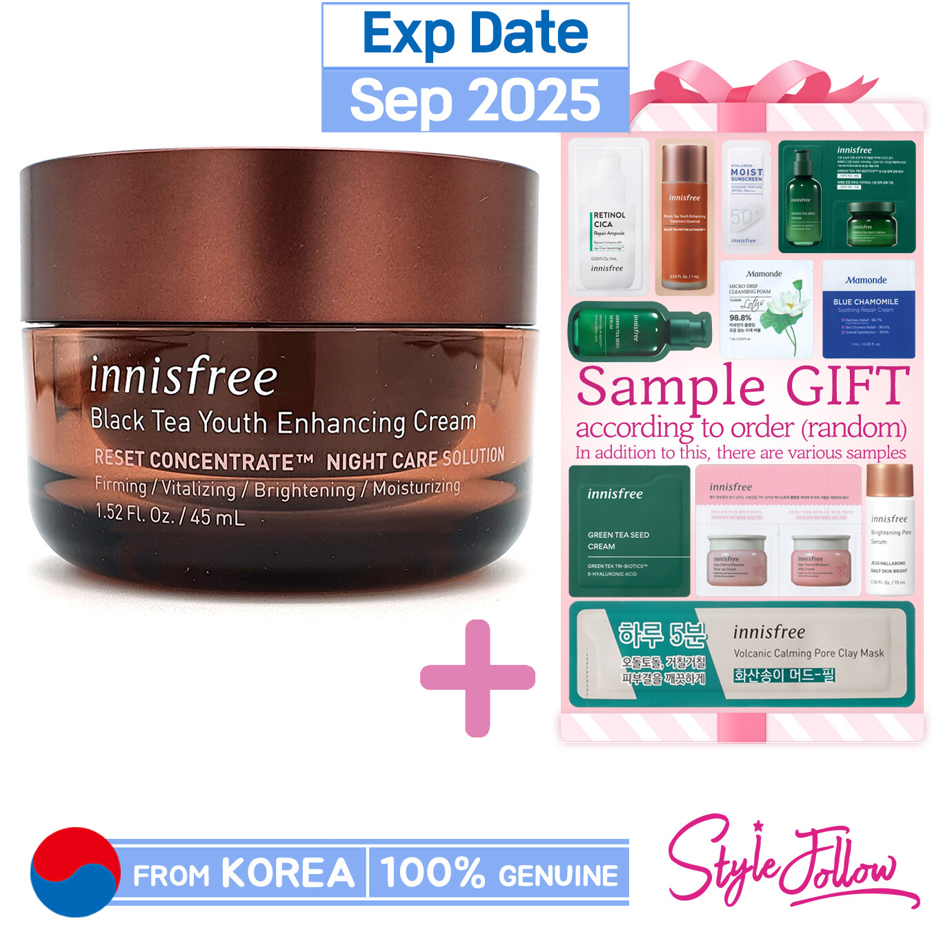 [INNISFREE] Black Tea Youth Enhancing Cream 45ml