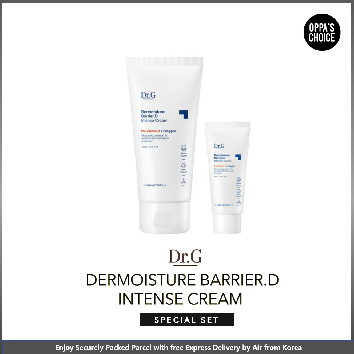 [Ready to ship] ?? Dr.G Dermoisture Barrier.D Intense Cream 100ml Special Set (+free 30ml) Pro Vitamin D x Filaggrin