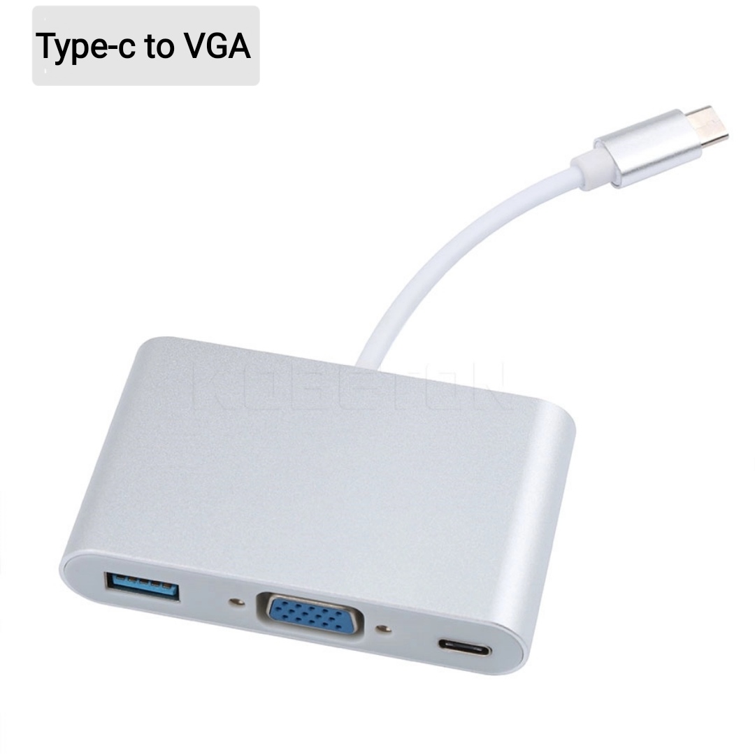 USB C Type C to VGA USB3.0 Support 4k HDMI-compatible Adapter 3in1 Hub for MacBook Air Pro Mac