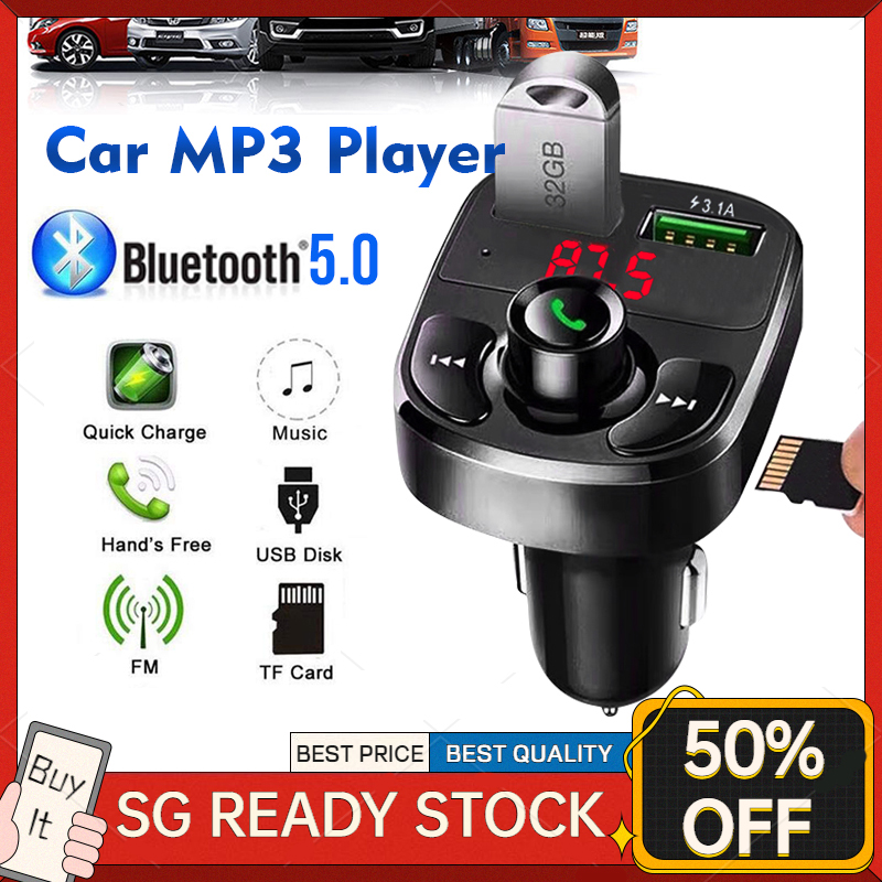 Multifunctional Wireless Car MP3 Player Bluetooth Car FM Transmitter Car Kit 3.1A LCD Fast Charging Dual USB Charger
