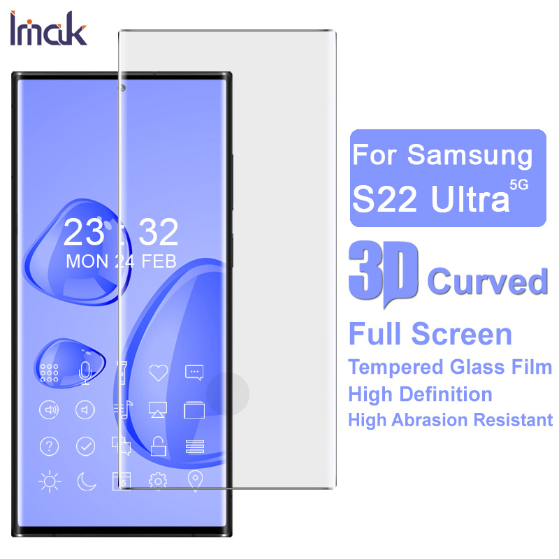 [SG] Samsung Galaxy S22 Ultra 5G Tempered Glass Screen Protector - Imak 3D Curved Full Coverage 9H (Responsive to Fingerprint Scanner)