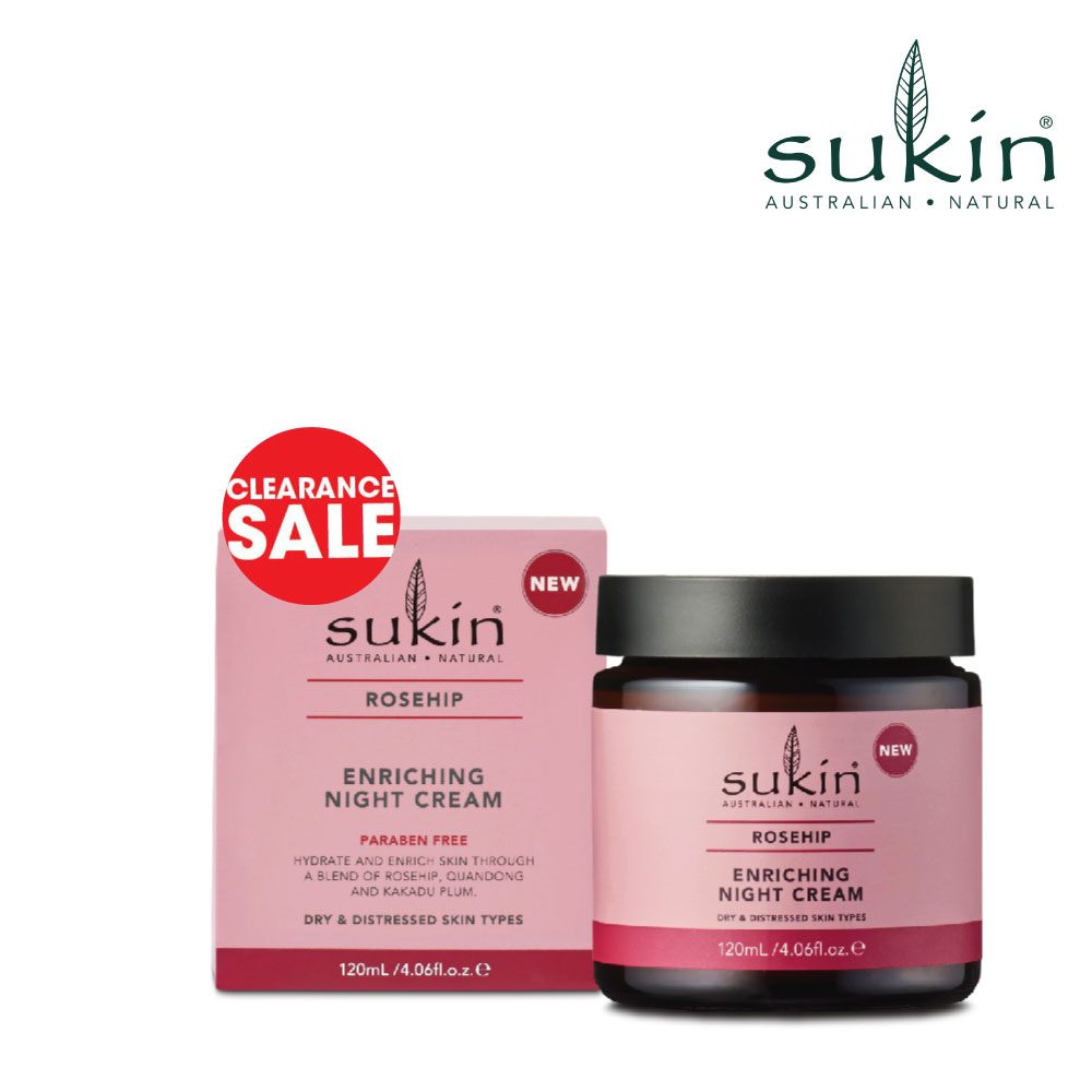 (CLEARANCE) Sukin Enriching Night Cream Rosehip 120ml - Expiry 12/2023