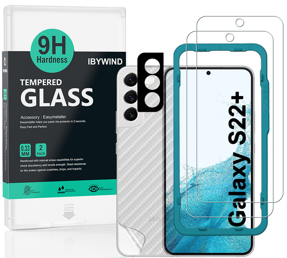 Ibywind Samsung Galaxy S22 Plus 5G [2PCS Pack] Tempered Glass Screen Protector With Easy Install Kit