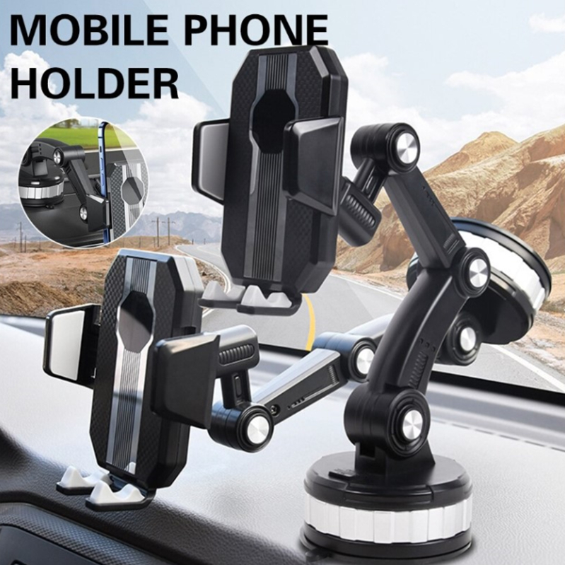 Universal Car Mobile Phone Stand Dashboard Windscreen Suction Plate 360 Degree Rotation Telescope Adjustment Car Mount Holder