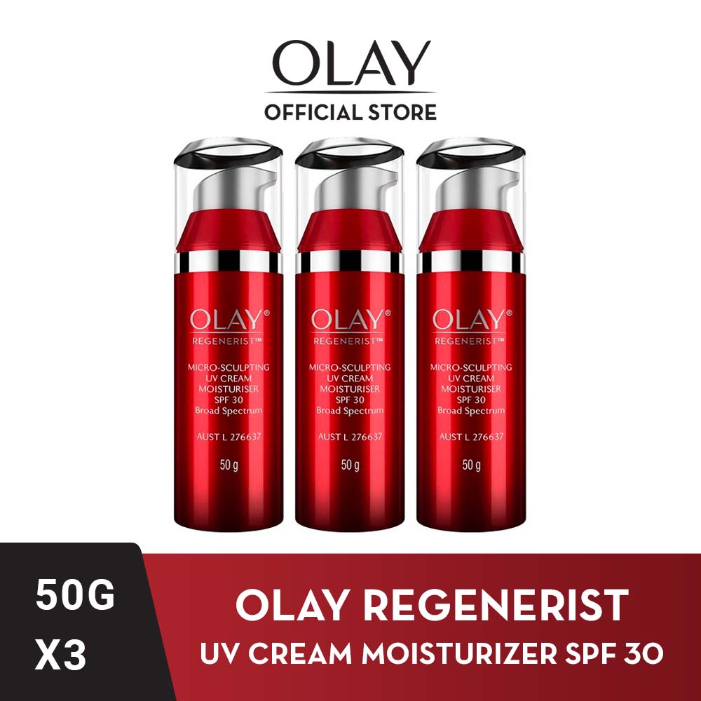 [Bundle of 3] Olay Regenerist Micro Sculpting UV Cream Moisturiser SPF 30 50ml