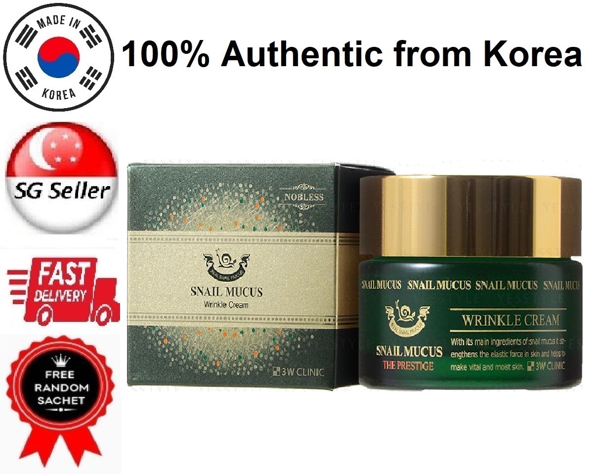 *3W CLINIC* SNAIL MUCIN ANTI WRINKLE FACE CREAM (50G) *LATEST EXPIRY YEAR 2023* SG SELLER *FAST DELIVERY* ANTI WRINKLE & WHITENING *SUITABLE FOR MOST SKIN TYPES* FOR MEN & WOMEN - 100% AUTHENTIC by BE