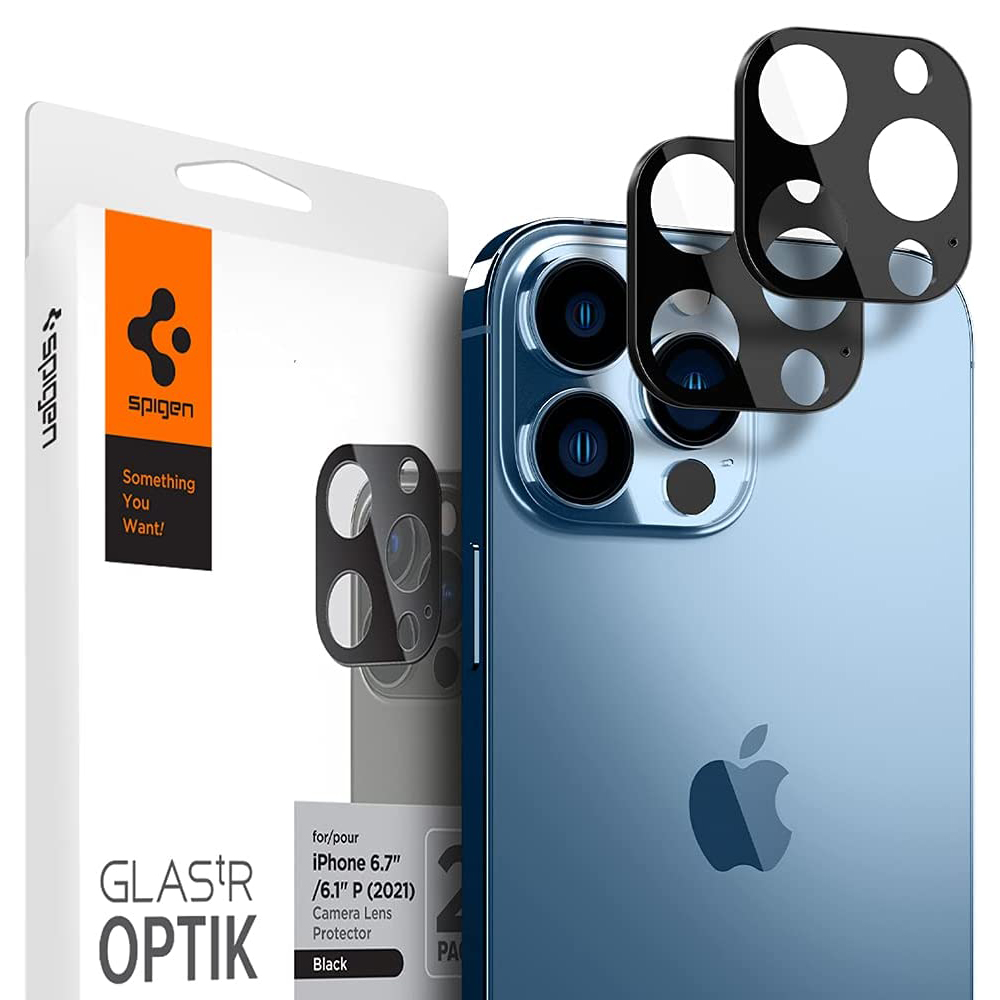 [2 Pack] Spigen iPhone 13 Pro Max / iPhone 13 Pro Camera Lens Optic Lens Full Coverage Tempered Glass For iPhone 2021